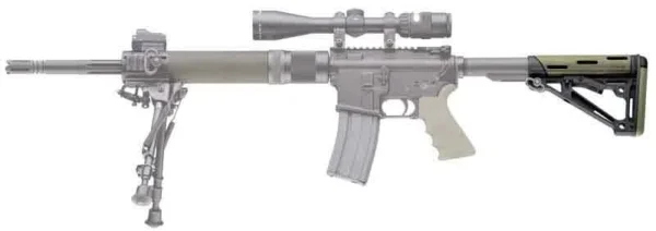 HOGUE AR-15 COLLAPSIBLE STOCK - OD GREEN RUBBER COMMERCIAL