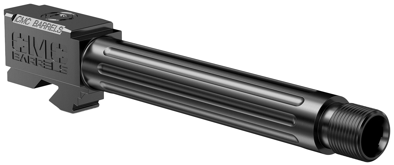 CMC Triggers 75511 Match Precision 9mm Luger 4.48" Fluted/Match Grade/Threaded Black DLC Stainless Steel, Compatible w/Glock 17 Gen3-4