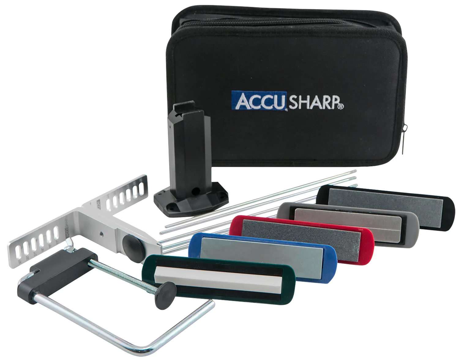 AccuSharp 059C 5-Stone Precision Set Extra Coarse/Coarse/Medium/Fine/ Ultra-Fine Diamond, Alumina, Ceramic Sharpener Multi Color