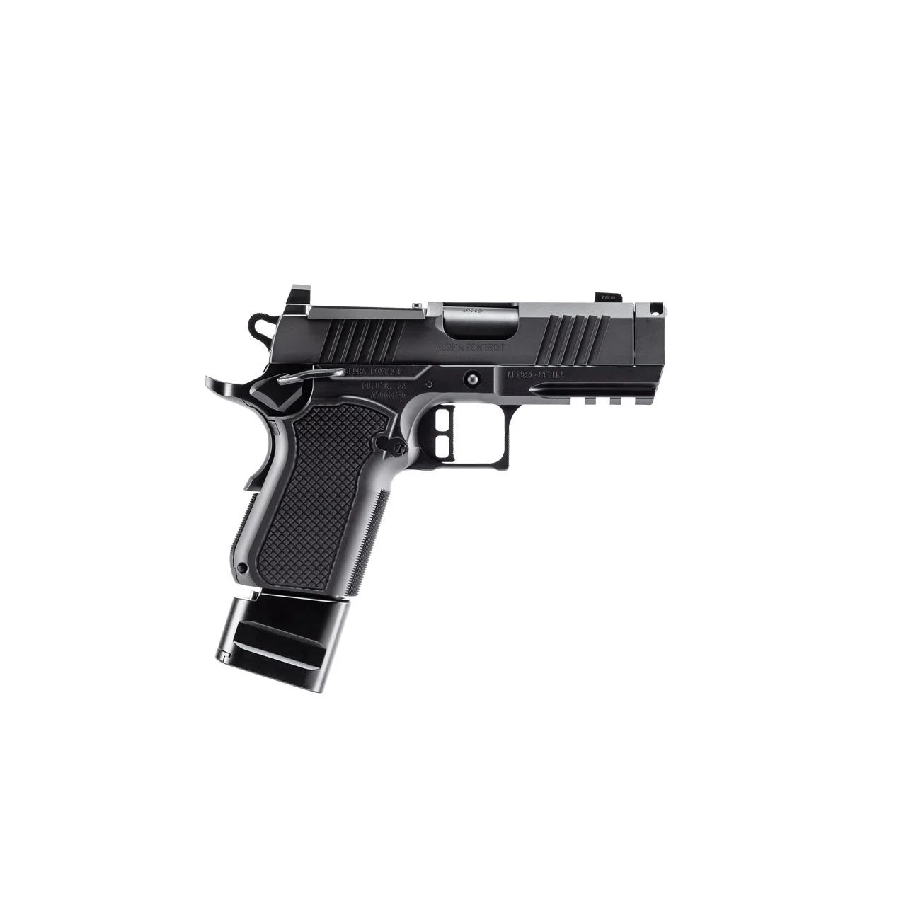 Alpha Foxtrot AF1911-Attila MOS Handgun 9mm Luger 15rd Magazine(2) 3.5" Comp Barrel DLC Black